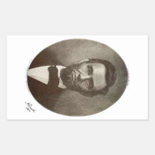 Adesivo Retangular Presidente americano Vintage Retrato E.U. de Abe