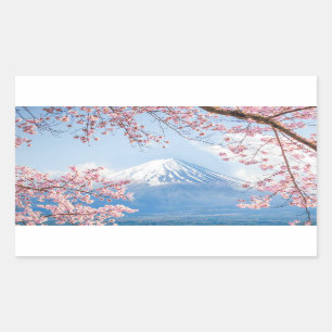 Adesivo Retangular Primavera do lago mountain Kawaguchiko de Fuji