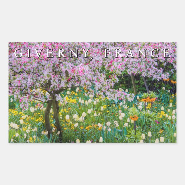Adesivo Retangular Primavera no Jardim de Claude Monet (Frente)