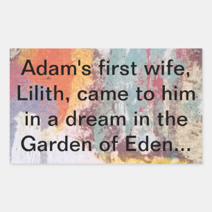 Adesivo Retangular Primeira Esposa de Adam, Lilith Jeff Hankamer Artj