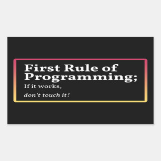 Adesivo Retangular Primeira regra de programação