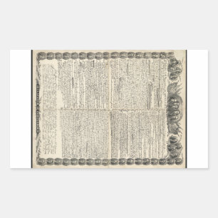 Adesivo Retangular Primeiro esboço da declaração de independência