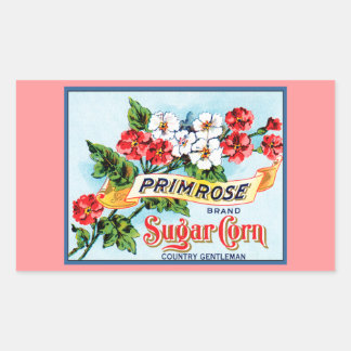 Adesivo Retangular Primrose Flowers Vintage Crate Label Art