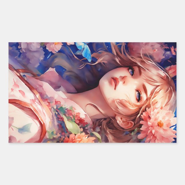Adesivo Retangular Princesa Anime (Frente)