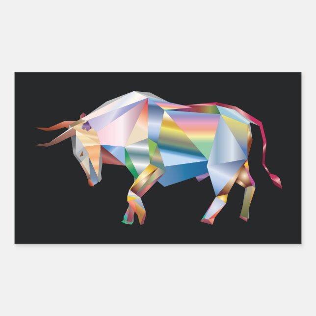 Adesivo Retangular Prism Bull Abstrato (Frente)