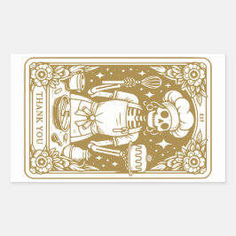 Adesivo Retangular Produto Dourado para cozinheiros