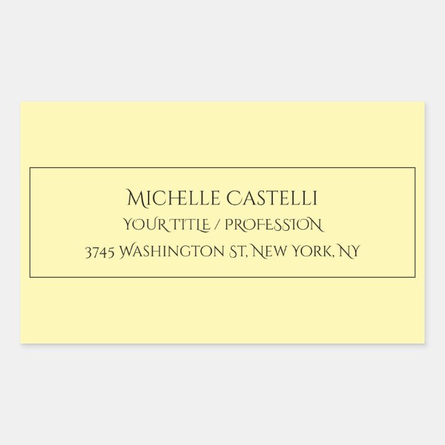 Adesivo Retangular Professional Unique Classical Simple Cream Color (Frente)