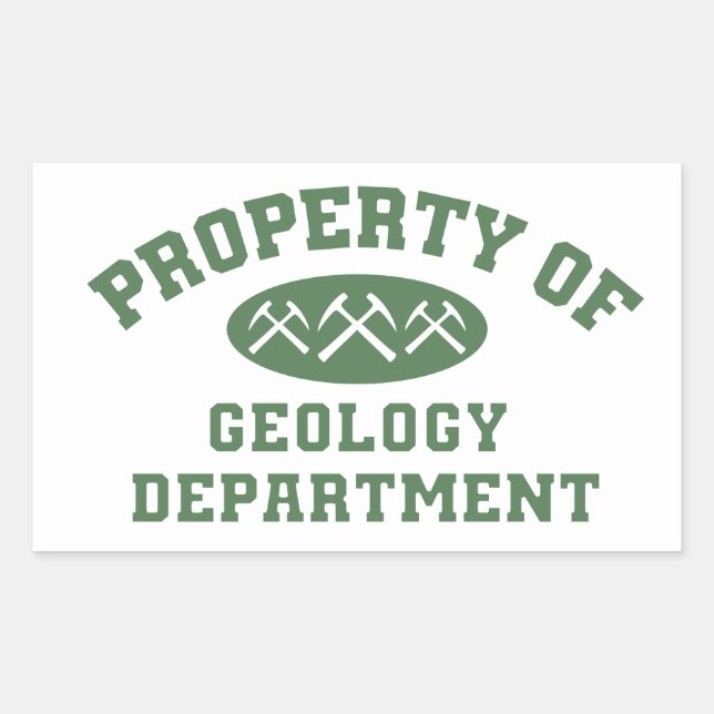 Adesivo Retangular Propriedade Do Departamento Geológico (Frente)