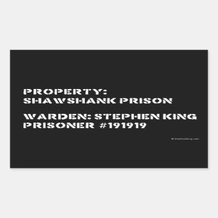 Adesivo Retangular Propriedade: Prisão de Shawshank
