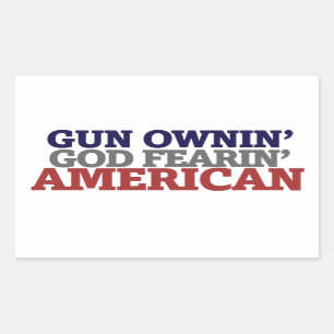 Adesivo Retangular Proprietário da arma e AMERICAN