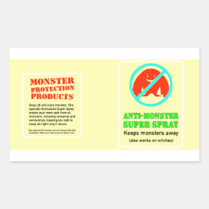 Adesivo Retangular Proteção monstro - Super Spray Anti-Monster