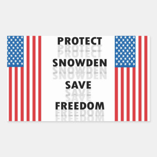 Adesivo Retangular Proteja a liberdade de Snowden - Decal