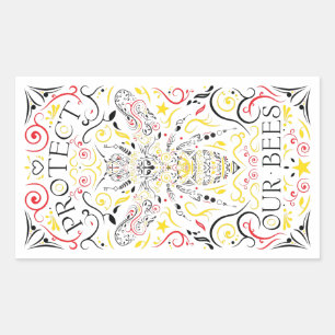 Adesivo Retangular proteja nossas abelhas