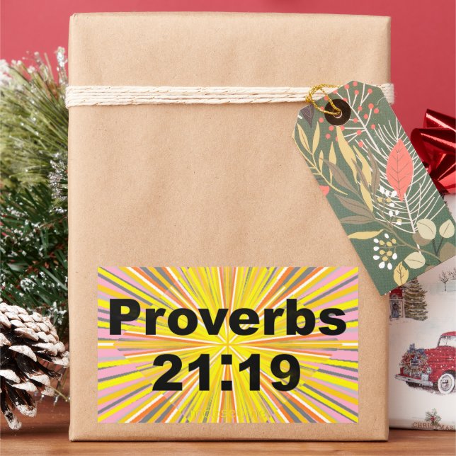 Adesivo Retangular Provérbios 21:19 (Feriado)