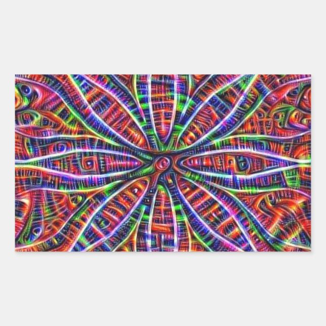 Adesivo Retangular Psicodélico Lotus Sticker (Frente)