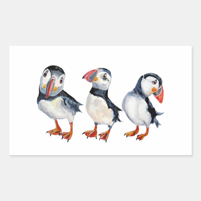 Adesivo Retangular Puffins (Frente)