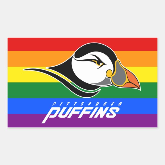 Adesivo Retangular Puffins Pride (Frente)
