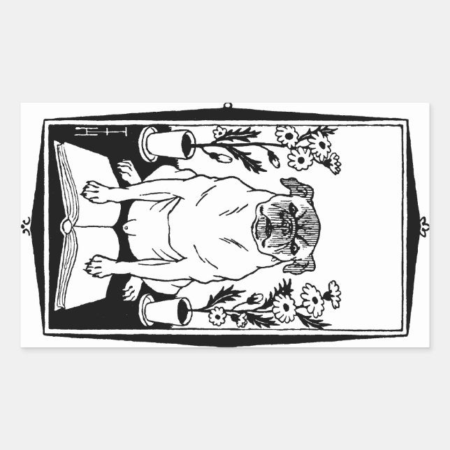 Adesivo Retangular Pug Sticker (Frente)