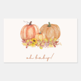 Adesivo Retangular Pumpkin Pampas Grass Baby Shower Favor Tag