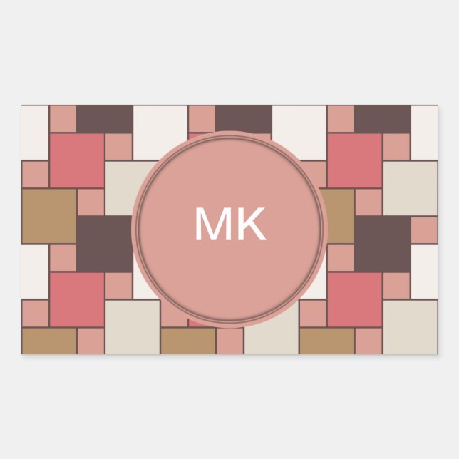 Adesivo Retangular Pumpkin Spice Weave Patterno (Frente)