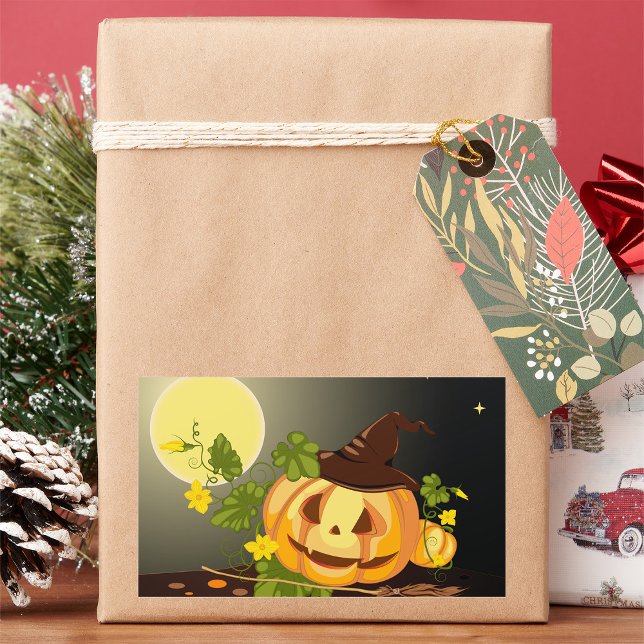 Adesivo Retangular Pumpkin Witch Stickers (Criador carregado)