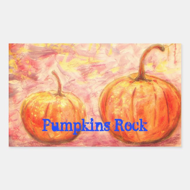 Adesivo Retangular Pumpkins Rock (Frente)