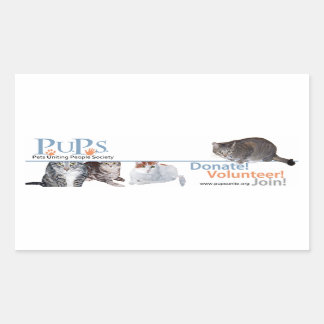 Adesivo Retangular PUPs Logo Sticker with Cats