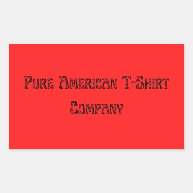 Adesivo Retangular Pura empresa americana de camisetas Sticker (Frente)