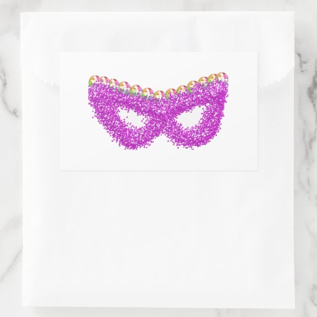 Adesivo Retangular Purim Esther's mask gemstone queen crown  (Bolsa)