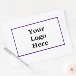 Adesivo Retangular Puro comercial e branco seu logotipo aqui Modelo