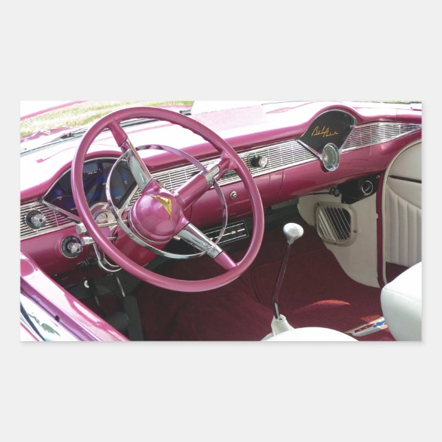 Adesivo Retangular Púrpura Chevy Bel Air (Frente)