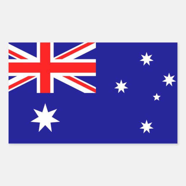 Adesivo Retangular Quatro Bandeira Nacional da Austrália (Frente)