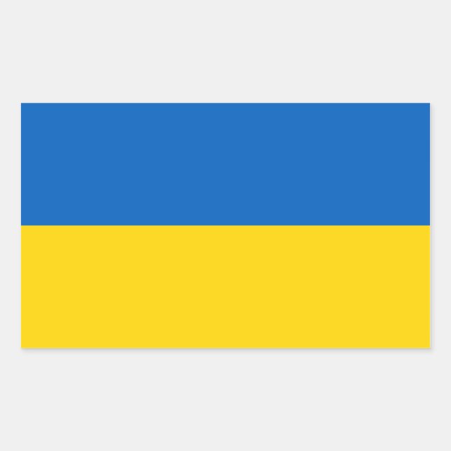 Adesivo Retangular Quatro Bandeira Nacional da Ucrânia (Frente)
