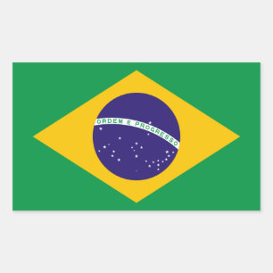 Adesivo Retangular Quatro Bandeira Nacional do Brasil