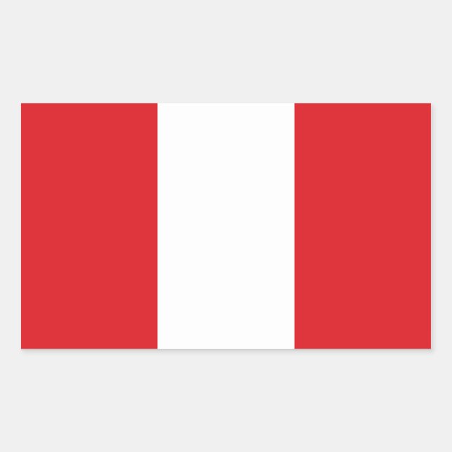 Adesivo Retangular Quatro Bandeira Nacional do Peru (Frente)