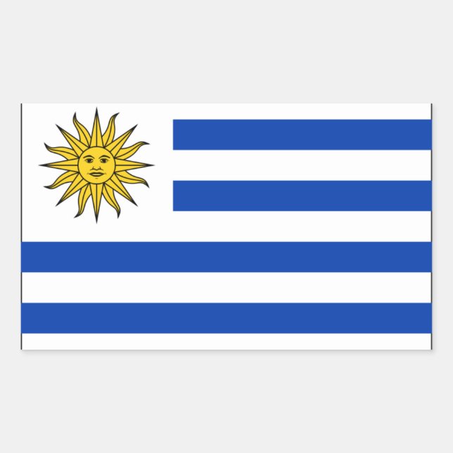 Adesivo Retangular Quatro Bandeira Nacional do Uruguai (Frente)