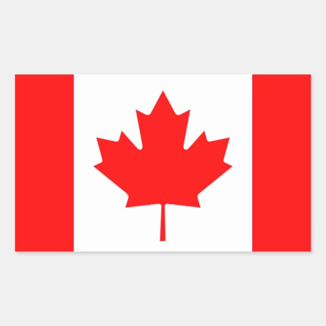 Adesivo Retangular Quatro bandeiras nacionais do Canadá (Frente)