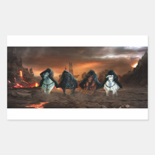 Adesivo Retangular Quatro Cavalos Do Apocalipse