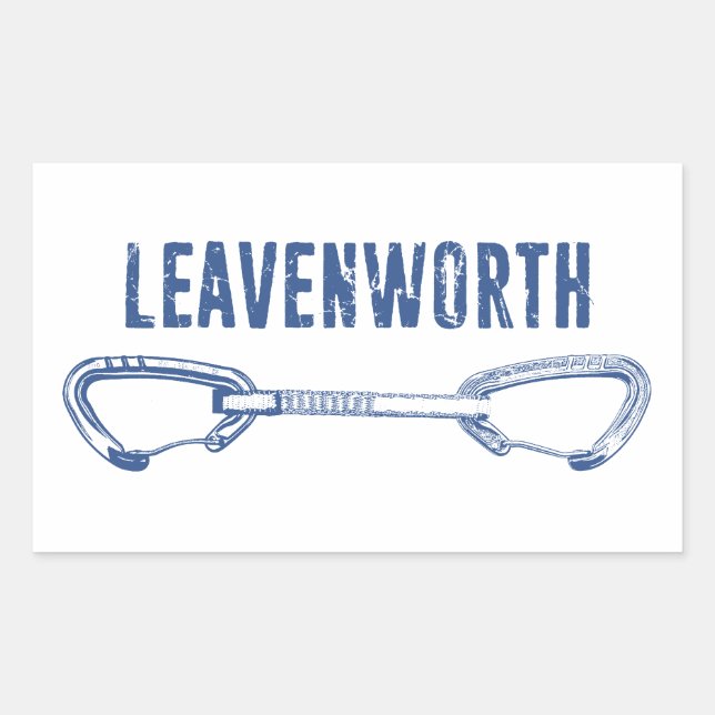 Adesivo Retangular Quickdraw de escalada Leavenworth (Frente)