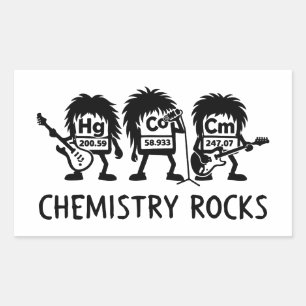 Adesivo Retangular Química Rocks Banda de Rock de Ciência