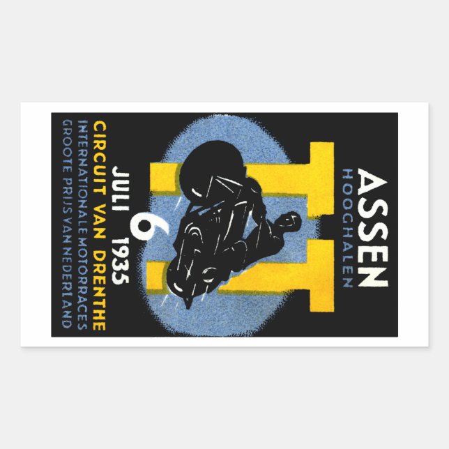 Adesivo Retangular Raças de Motociclos Internacionais de 1935 (Frente)