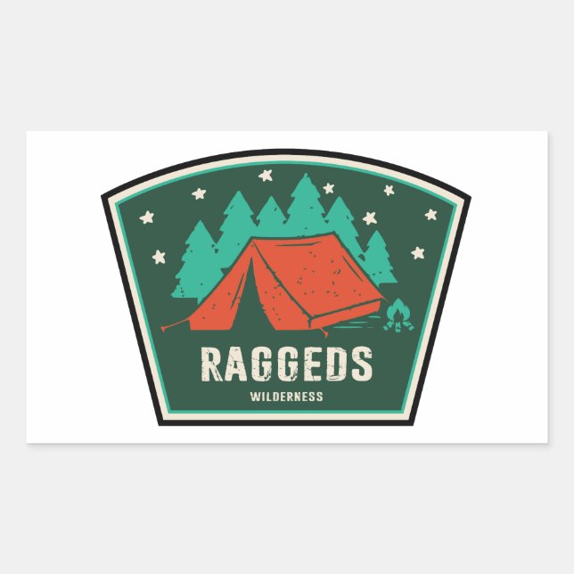 Adesivo Retangular Raggeds Wilderness Colorado Camping (Frente)