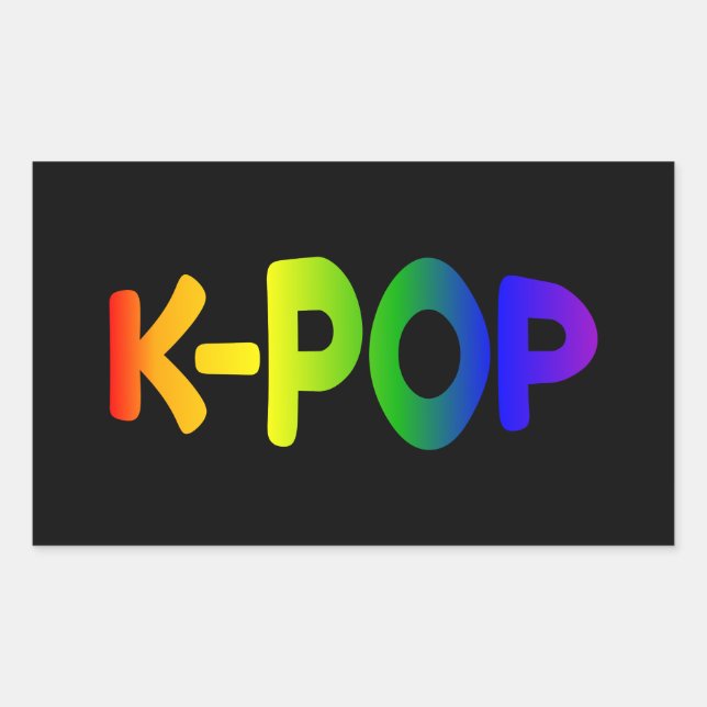 Adesivo Retangular Rainbow K-Pop Sticker (Frente)