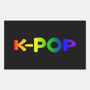 Adesivo Retangular Rainbow K-Pop Sticker