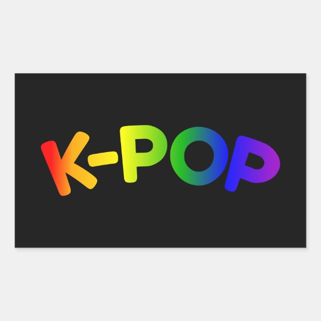 Adesivo Retangular Rainbow K-Pop Sticker (Frente)