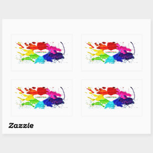 Adesivo Retangular Rainbow Modern Stripe LGBT