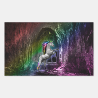 Adesivo Retangular Rainbow Unicorn Rentagular Sticker