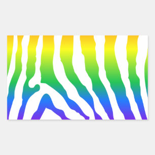 Adesivo Retangular Rainbow Zebra Pattern