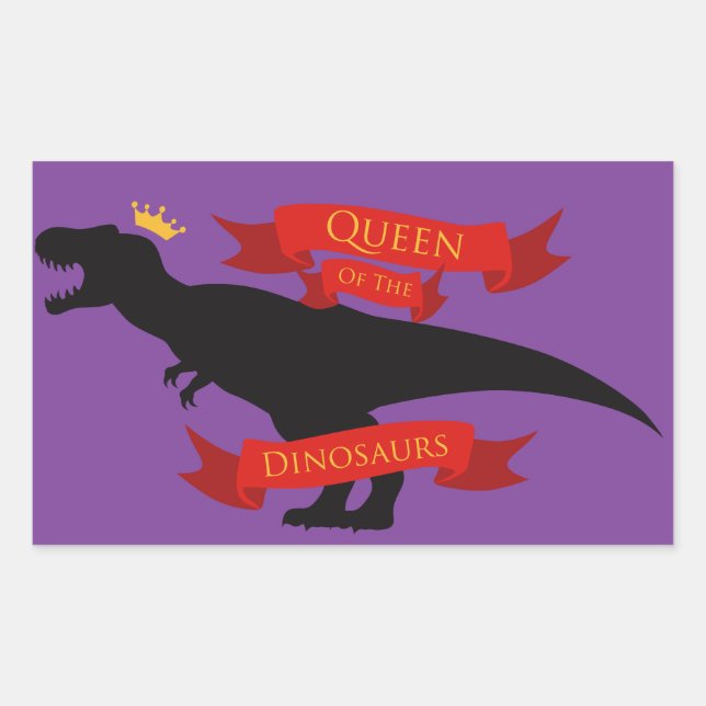 Adesivo Retangular Rainha dos Dinossauros (Frente)