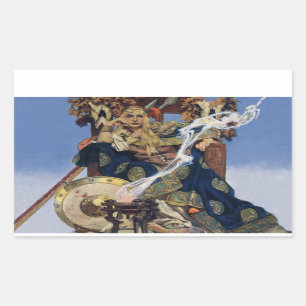 Adesivo Retangular Rainha Maeve Princesa Guerreira Arte Fantasia